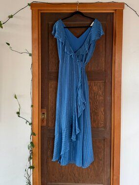 Sézane Giovana dress in electric blue, size 4